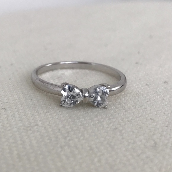 Jewelry - 925 Sterling Silver Heart Bow Ring - Brand New, Never Worn